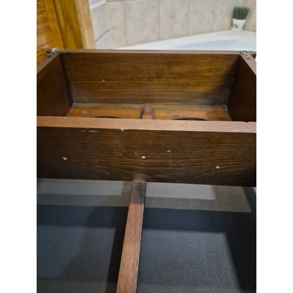 VTG Wooden Wall Mount Arched Curio Display Cubby Trinket Shelf 26”H Solid Wood